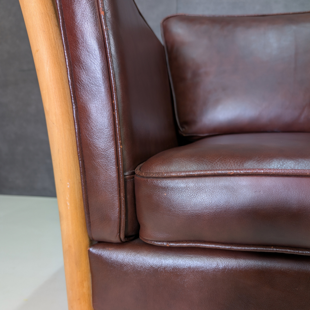 1960s Danish Stouby Oxblood Leather Sofa
