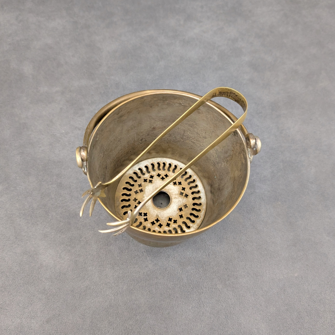 Ice Bucket with Starfish Tongs | Brass