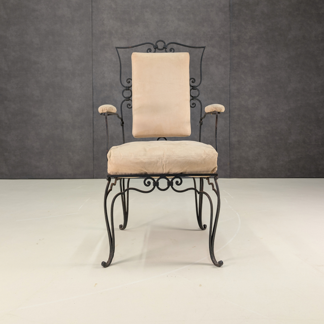 René Prou Six Piece French Art Deco Wrought Iron Dining Suite