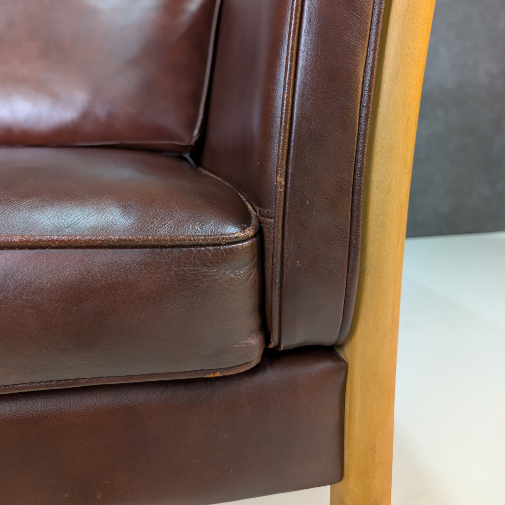 1960s Danish Stouby Oxblood Leather Sofa