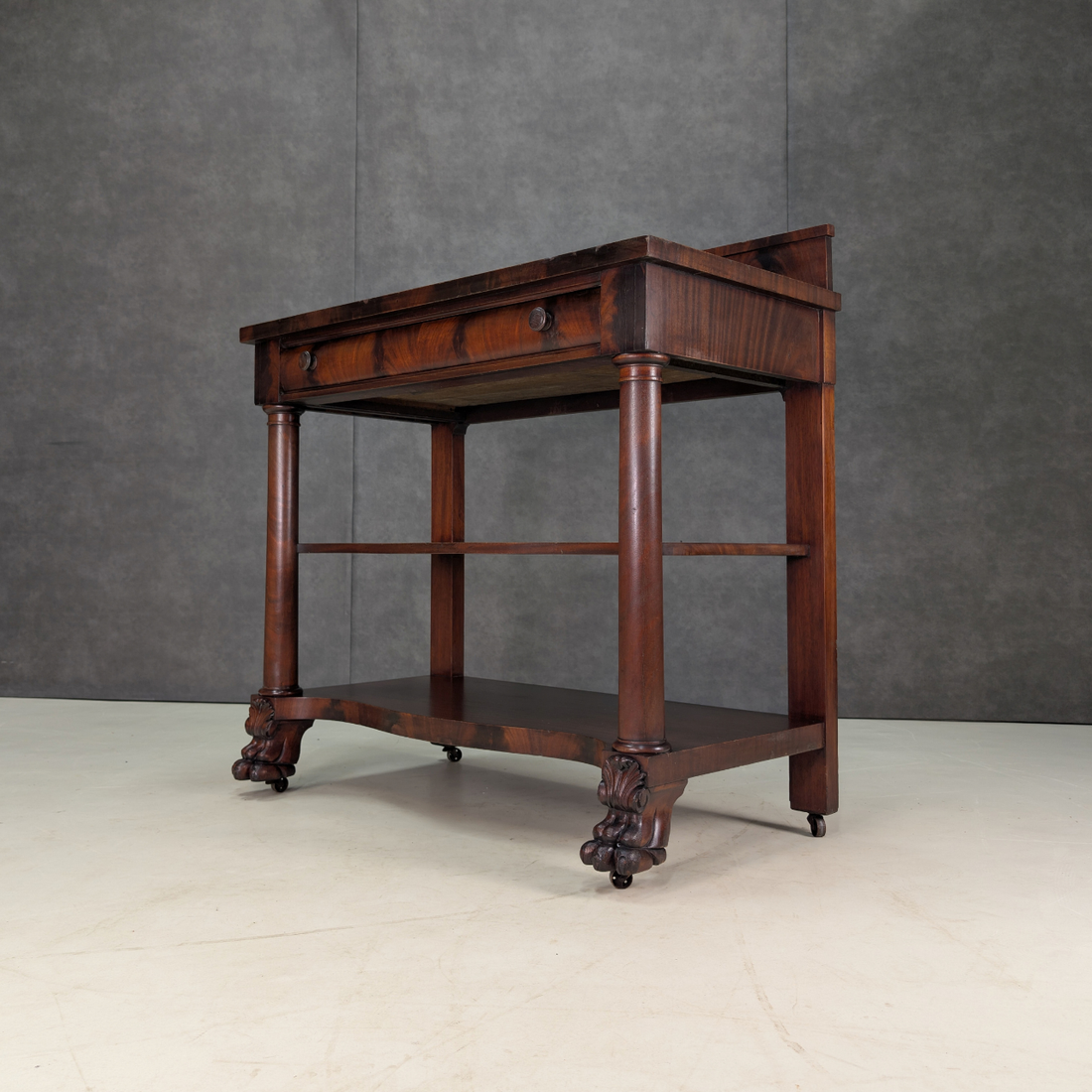 English William IV Mahogany Serving Stand Circa 1830 to 1840