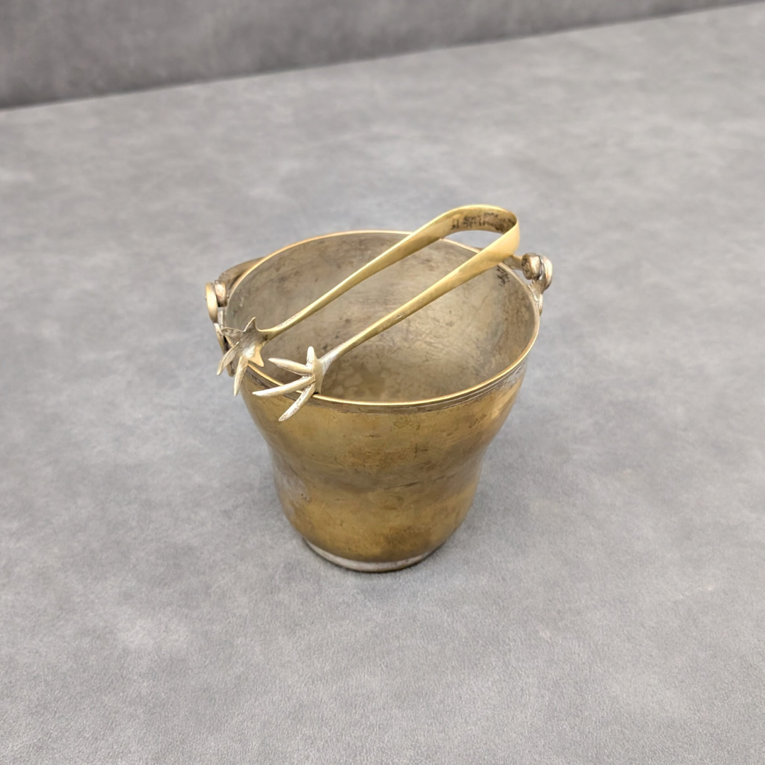 Ice Bucket with Starfish Tongs | Brass