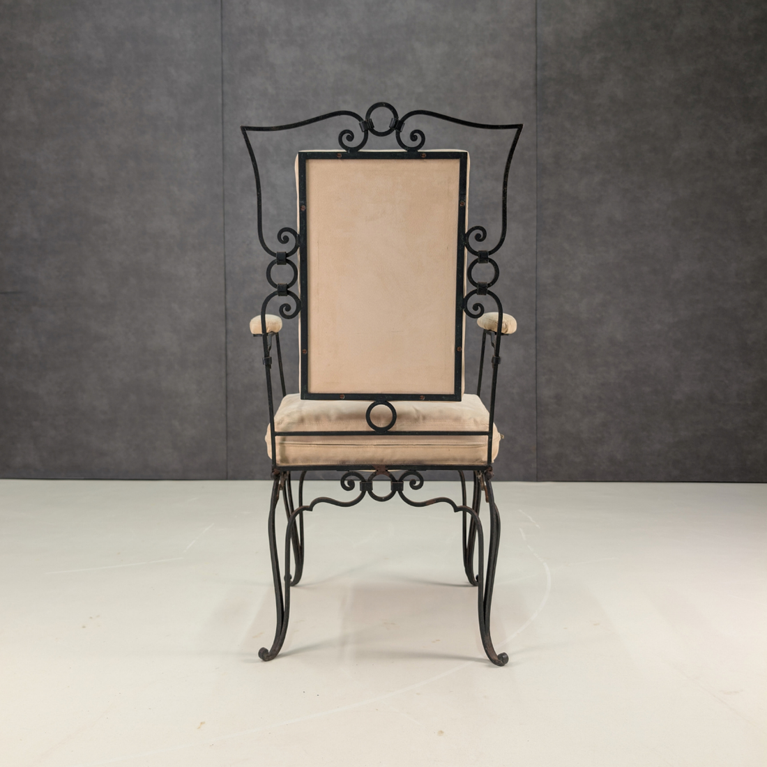René Prou Six Piece French Art Deco Wrought Iron Dining Suite