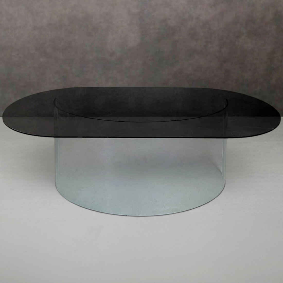 FIAM Italy Smoked Glass Desk or Dining Table Circa 1980