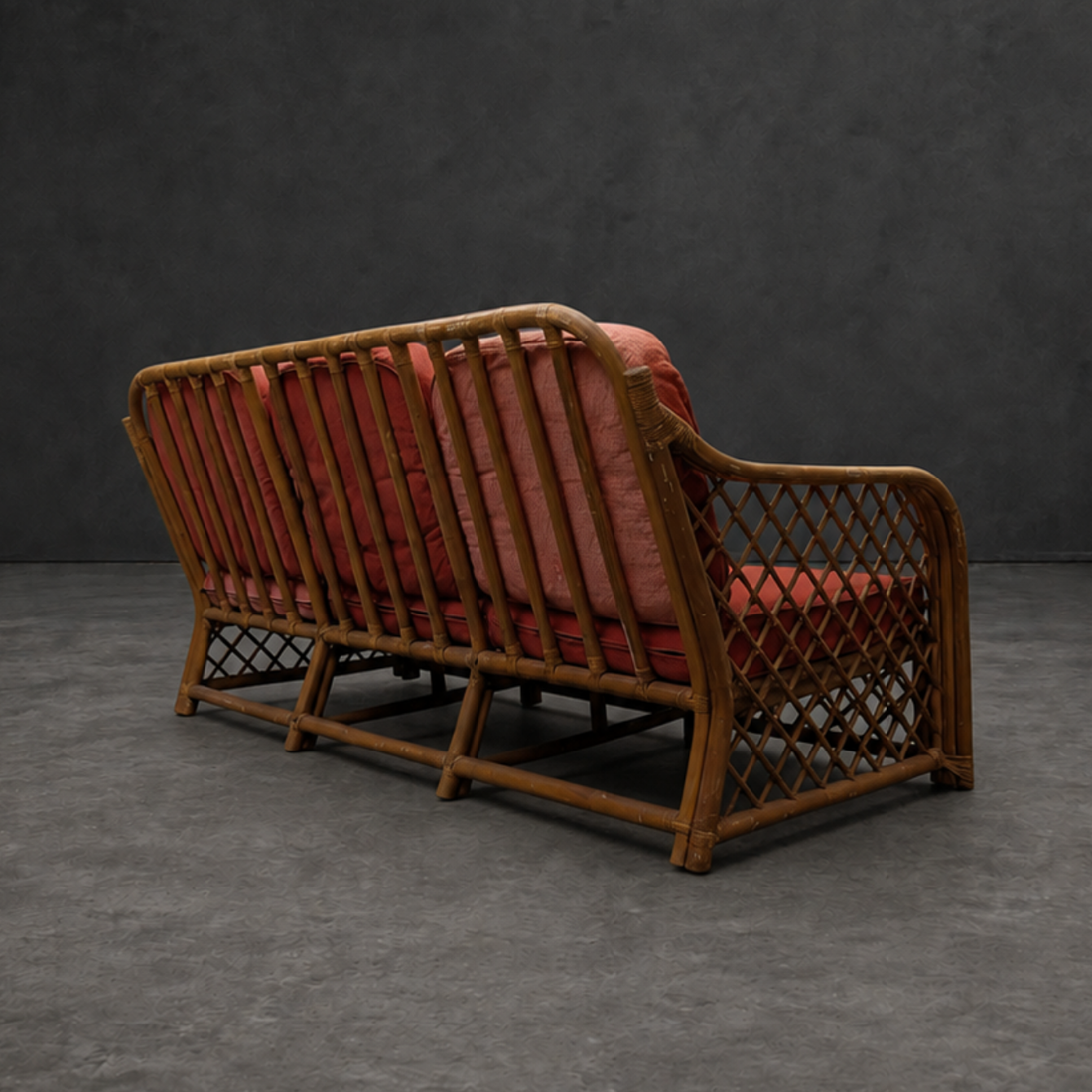 Vintage Three Piece Lattice Cane Lounge Suite