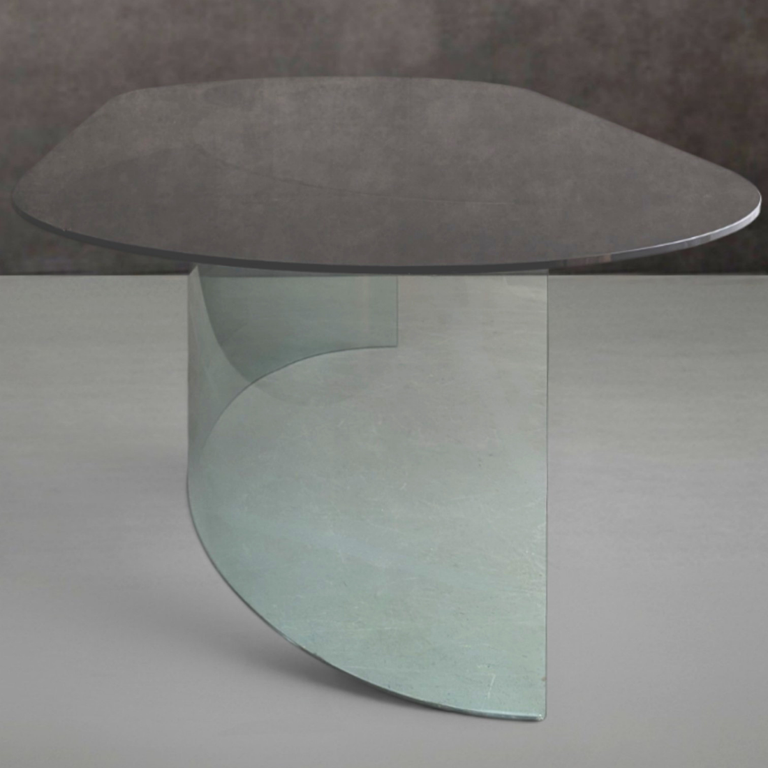 FIAM Italy Smoked Glass Desk or Dining Table Circa 1980