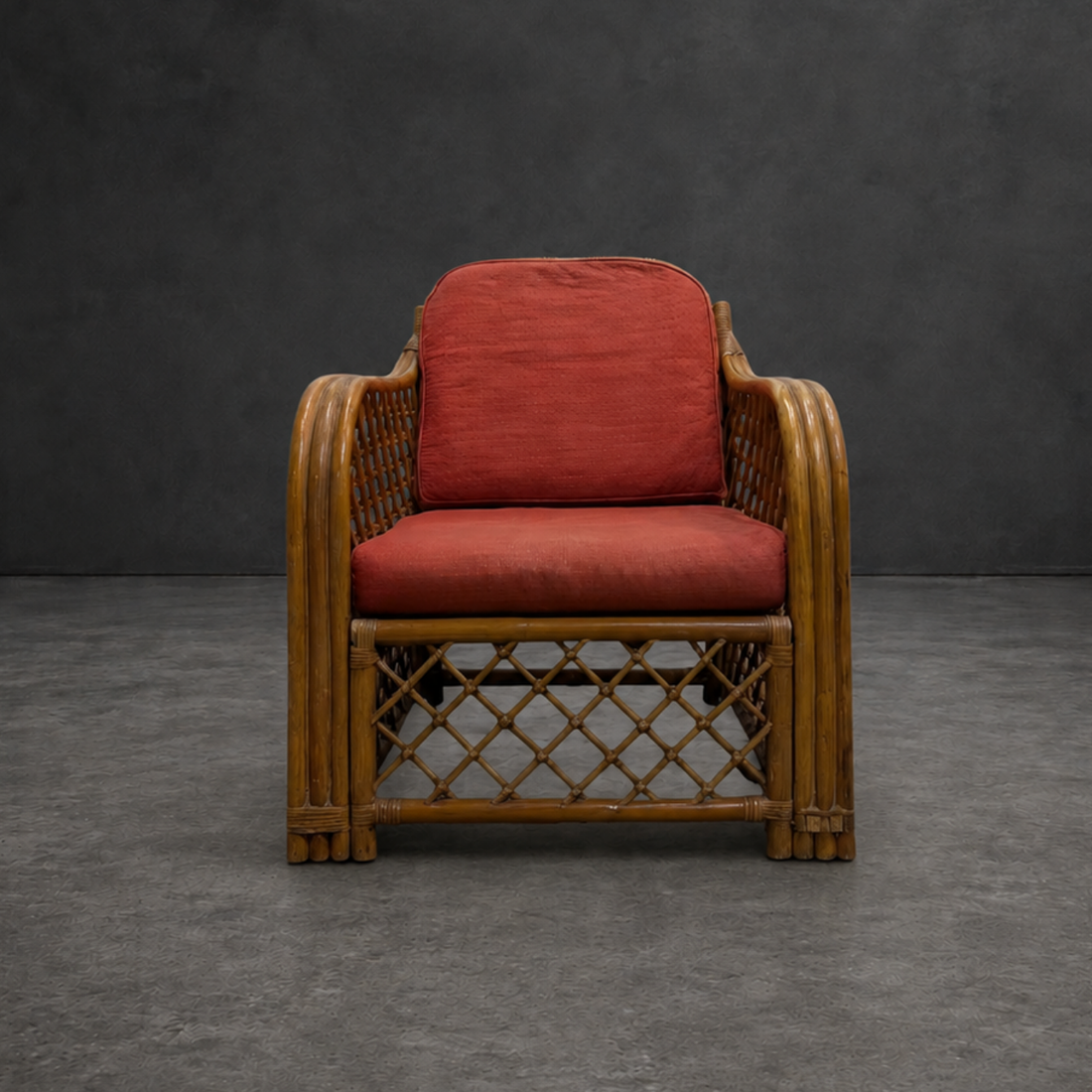 Vintage Three Piece Lattice Cane Lounge Suite