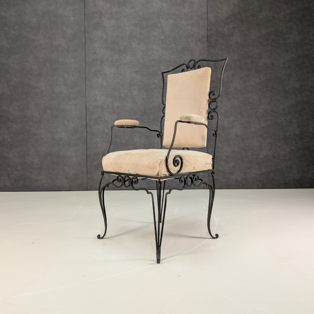 René Prou Six Piece French Art Deco Wrought Iron Dining Suite