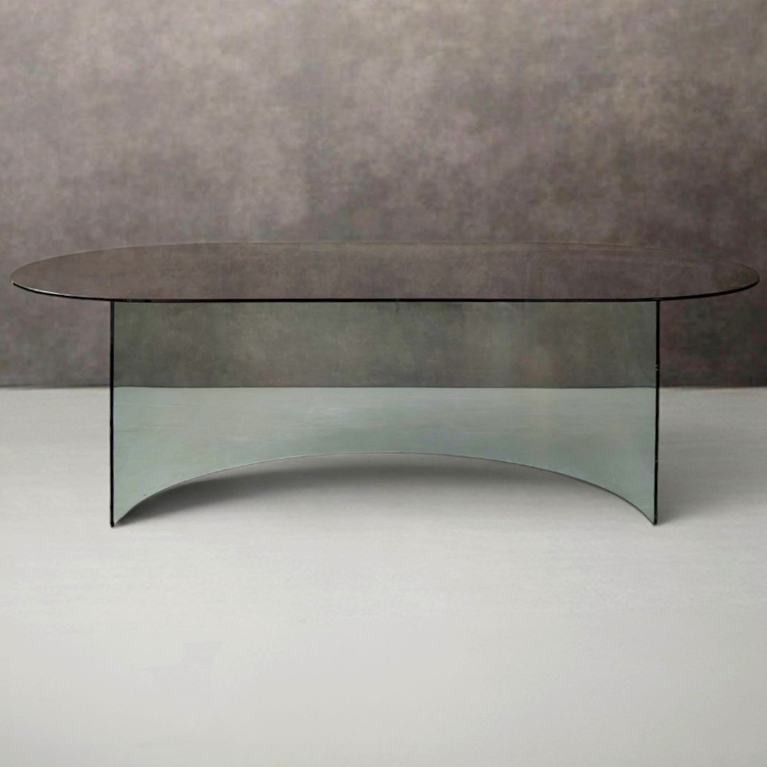 FIAM Italy Smoked Glass Desk or Dining Table Circa 1980