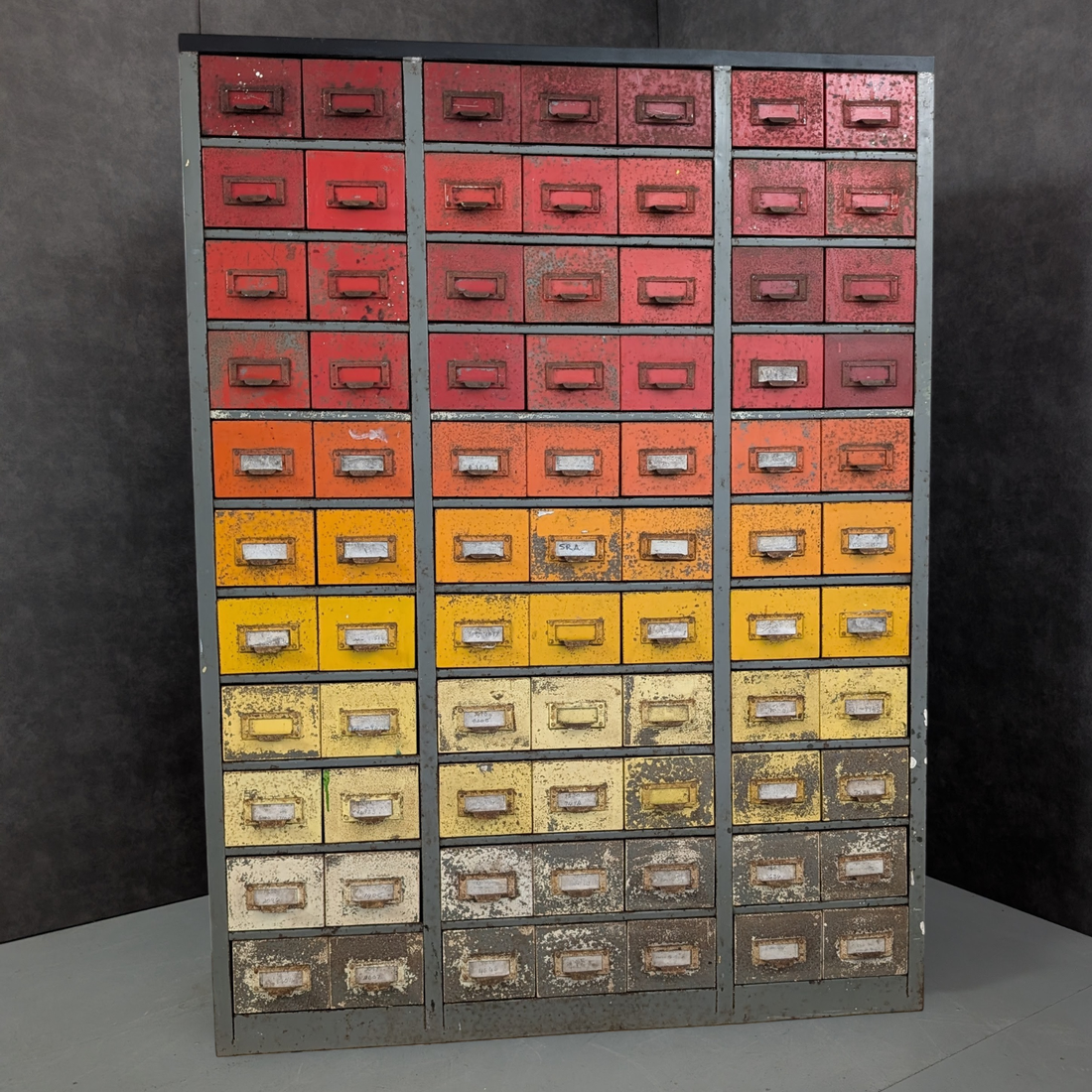 Early 20th Century Steel Multi Drawer Cabinet by Tracy Office Systems