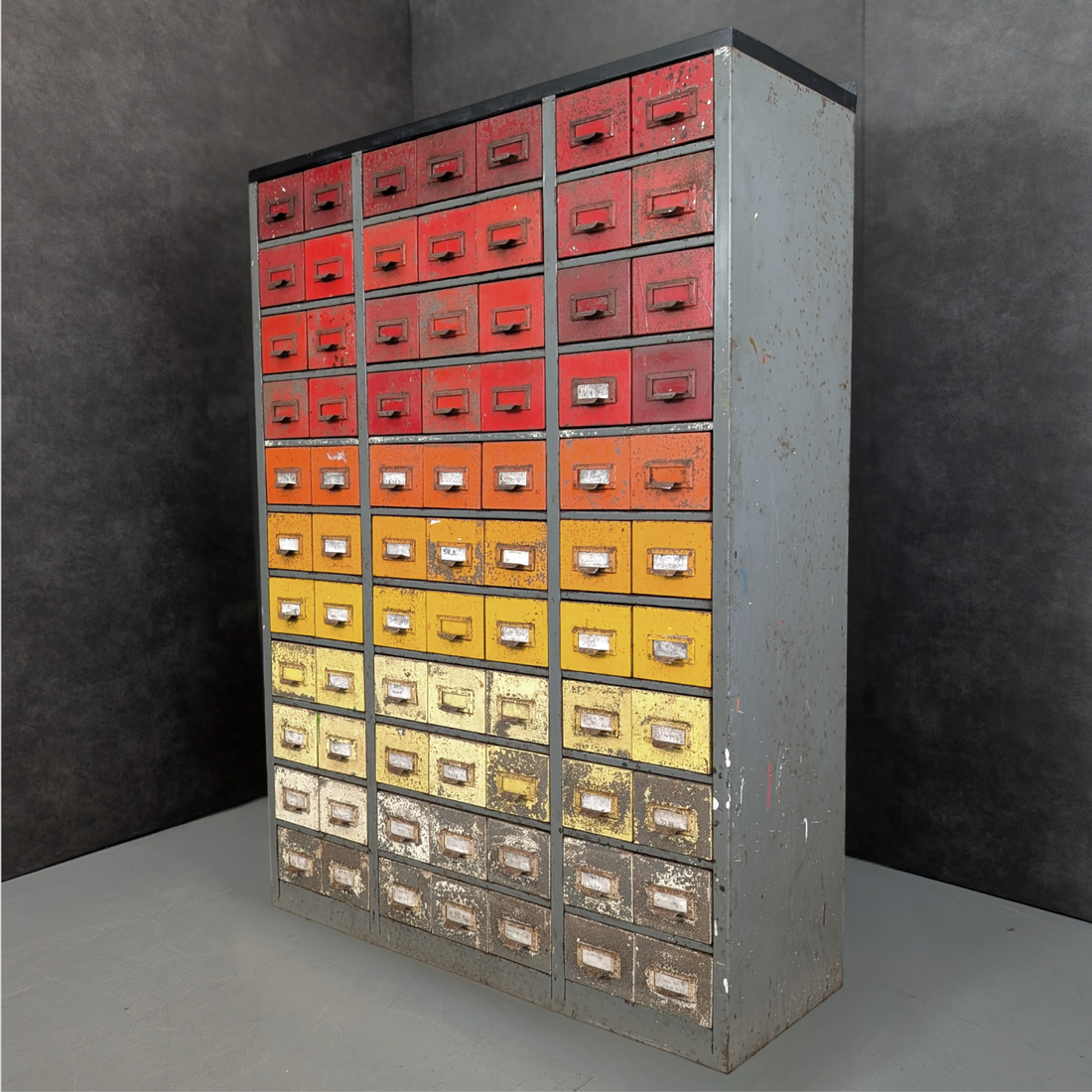 Early 20th Century Steel Multi Drawer Cabinet by Tracy Office Systems