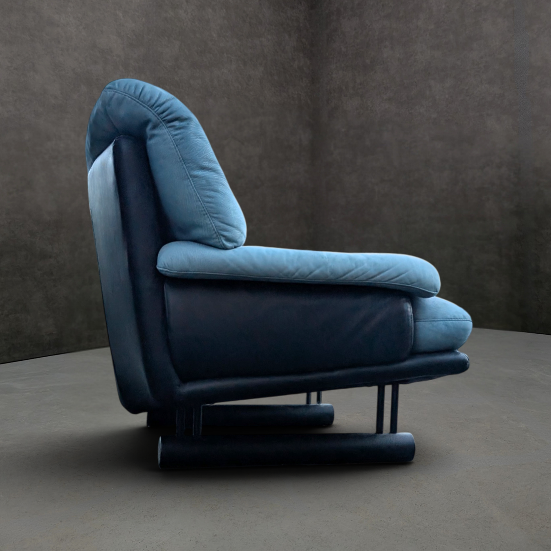 Italian Leather Lounge Armchair circa 1990