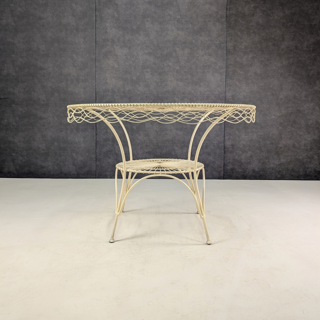 Circa 1950s French Painted Metal Garden Table
