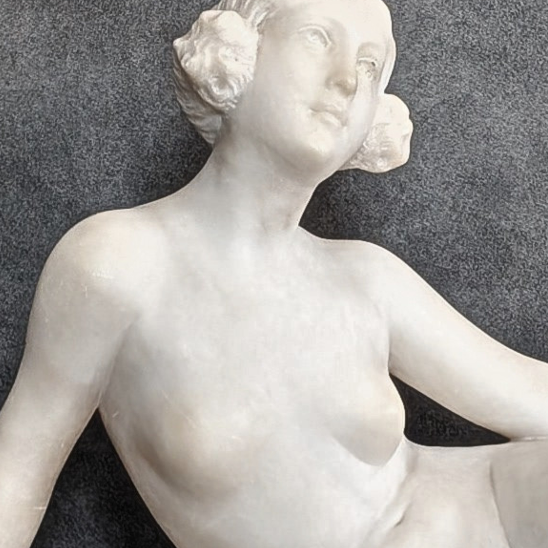 Odo Franceschi Reclining Figure Florence Circa 1920 Marble on Granite Base Signed