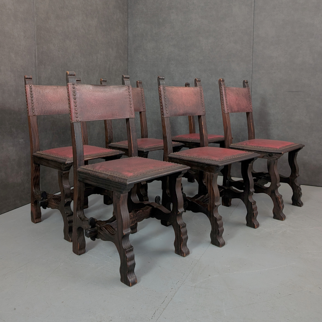 Spanish Dining Chairs Oxblood Leather