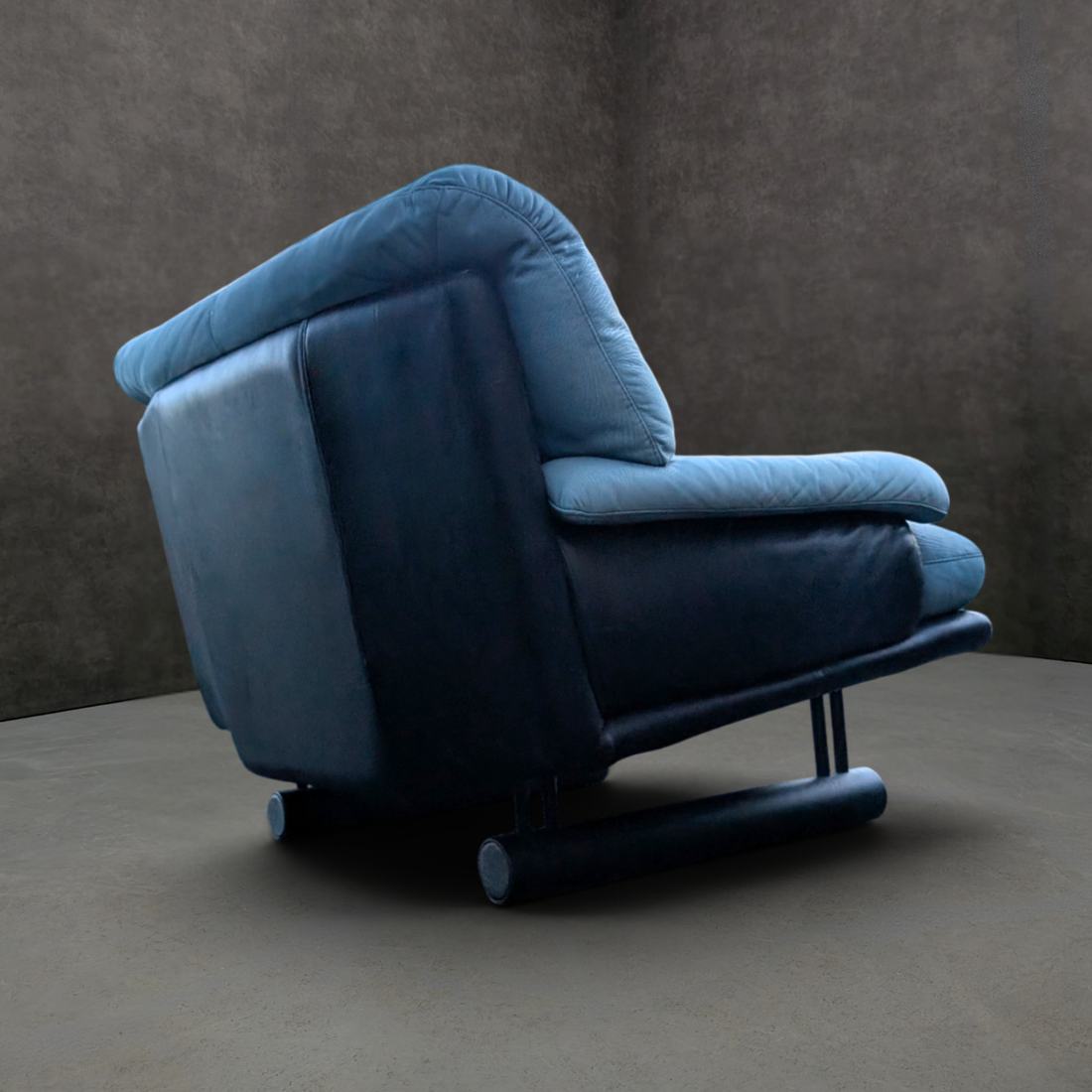 Italian Leather Lounge Armchair circa 1990