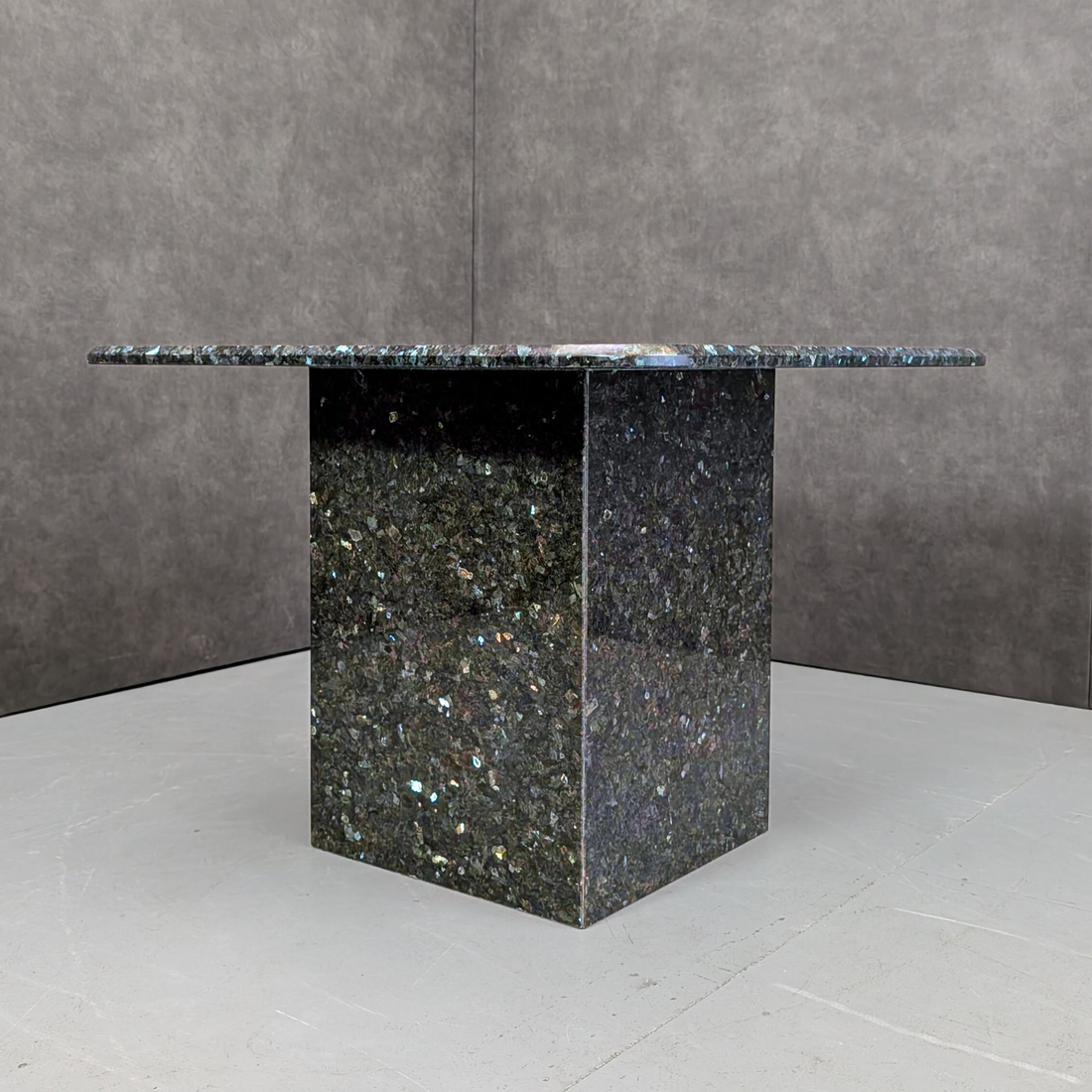 1980s Monolithic Blue Labrodite Granite Coffee Table