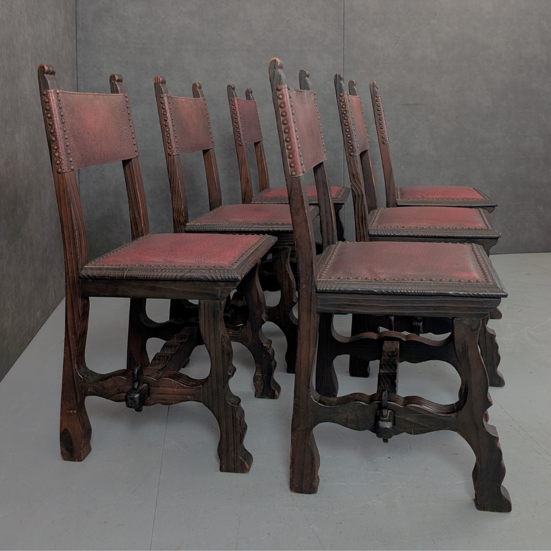 Spanish Dining Chairs Oxblood Leather
