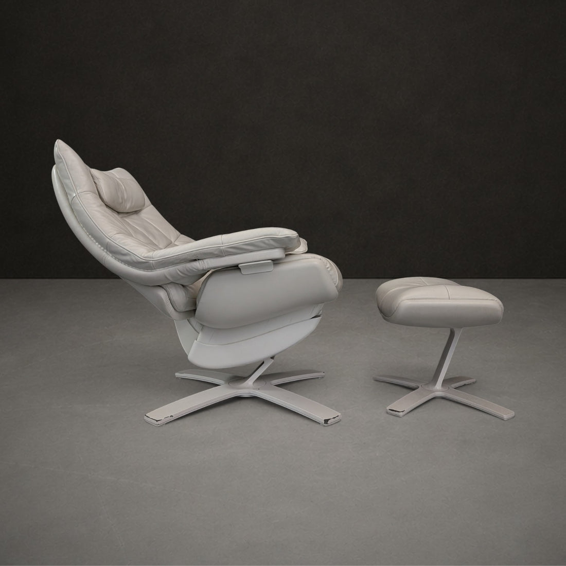 Natuzzi Italia Re Vive Quilted Reclining Armchair with Matching Ottoman