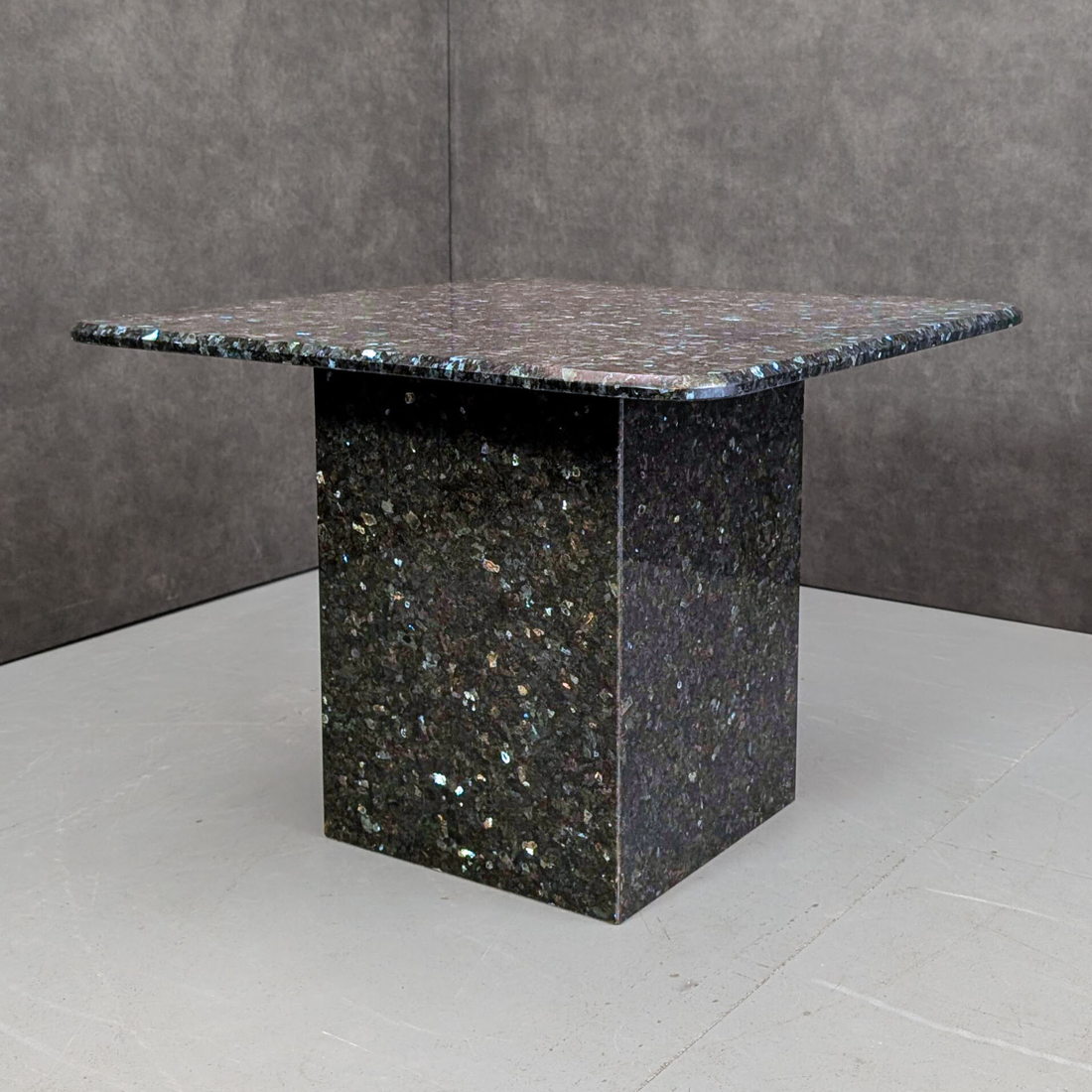 1980s Monolithic Blue Labrodite Granite Coffee Table