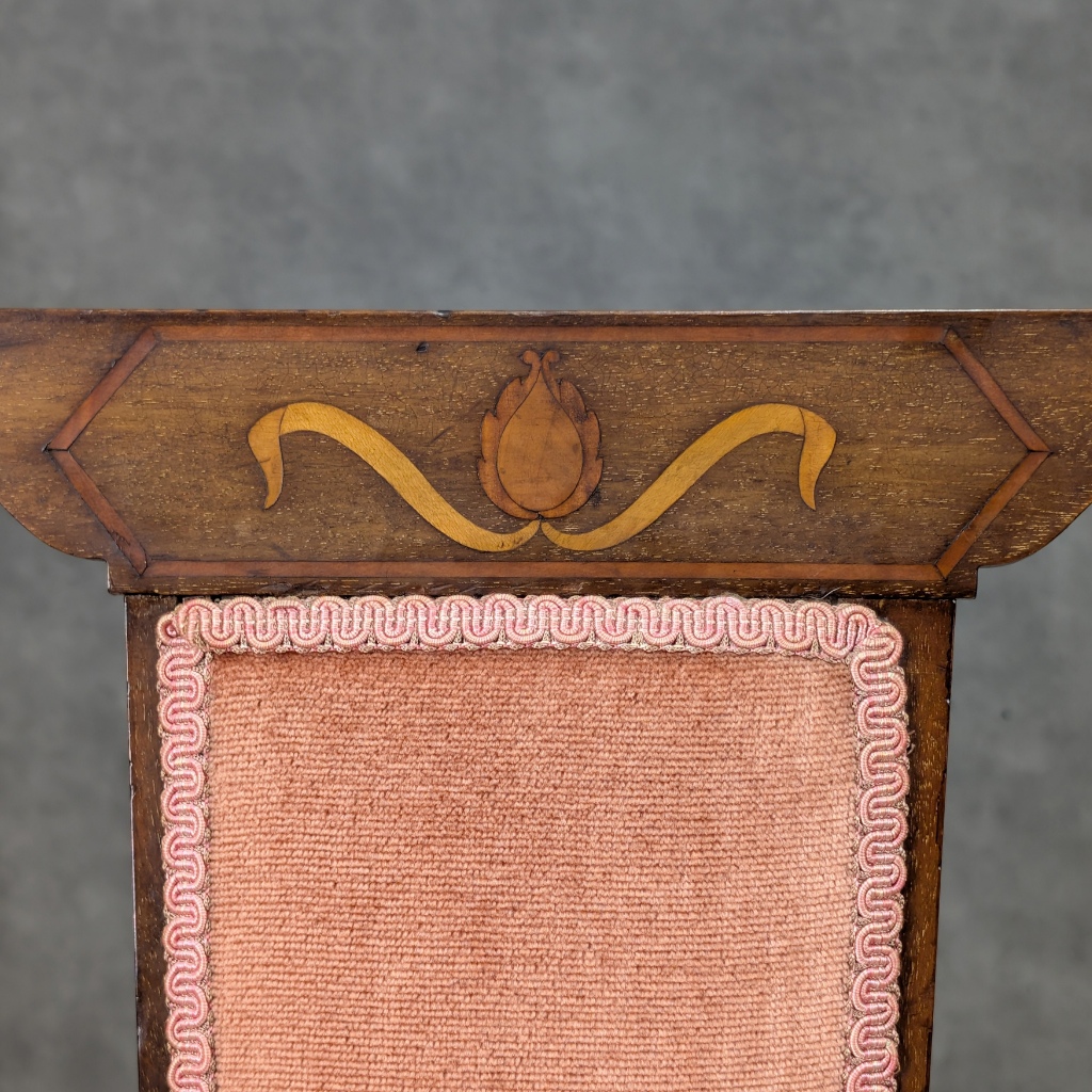 Arts and Crafts Timber Armchair with Art Nouveau Inlay