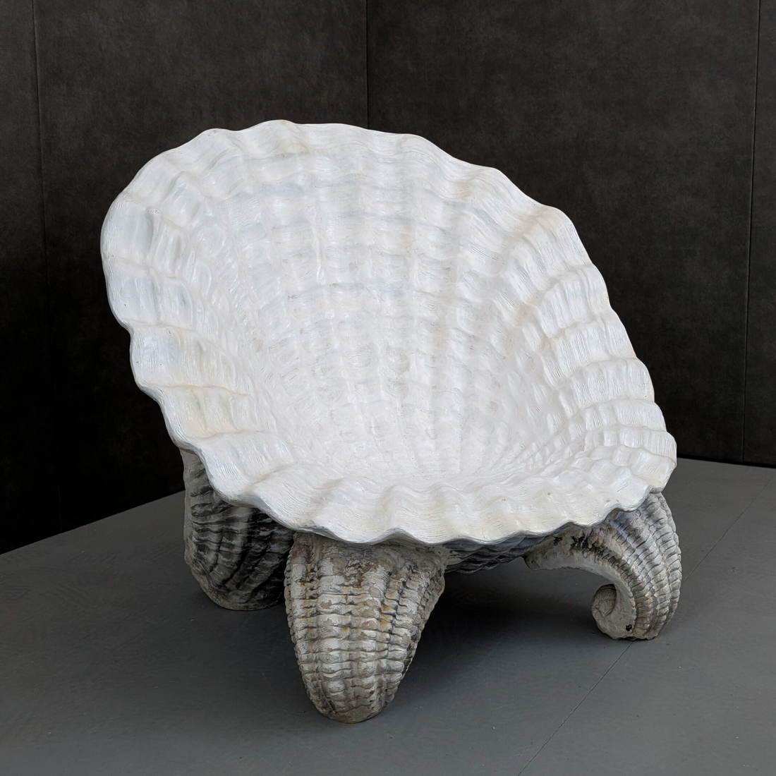 Rococo Revival Shell Grotto Chair 20th Century Composite and Fibreglass Natural Patina