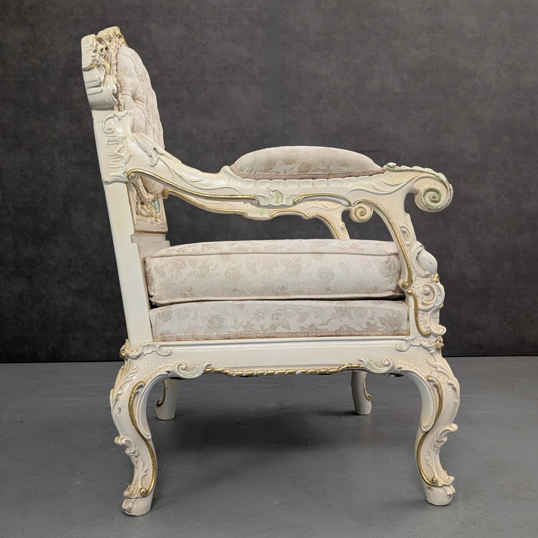 Hand Carved Italian Armchair by Silik