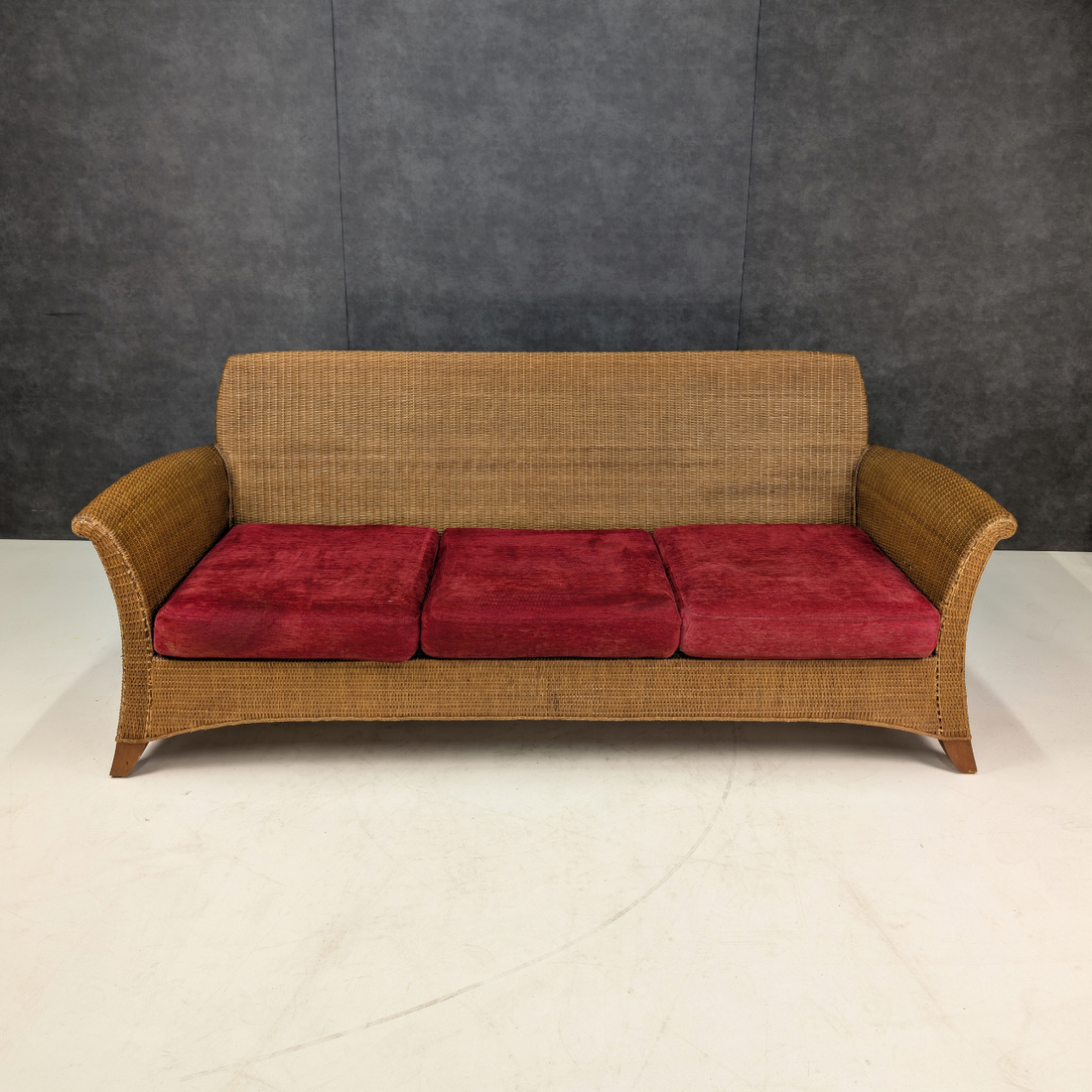 Vintage 1980s Rattan Three Piece Lounge Suite