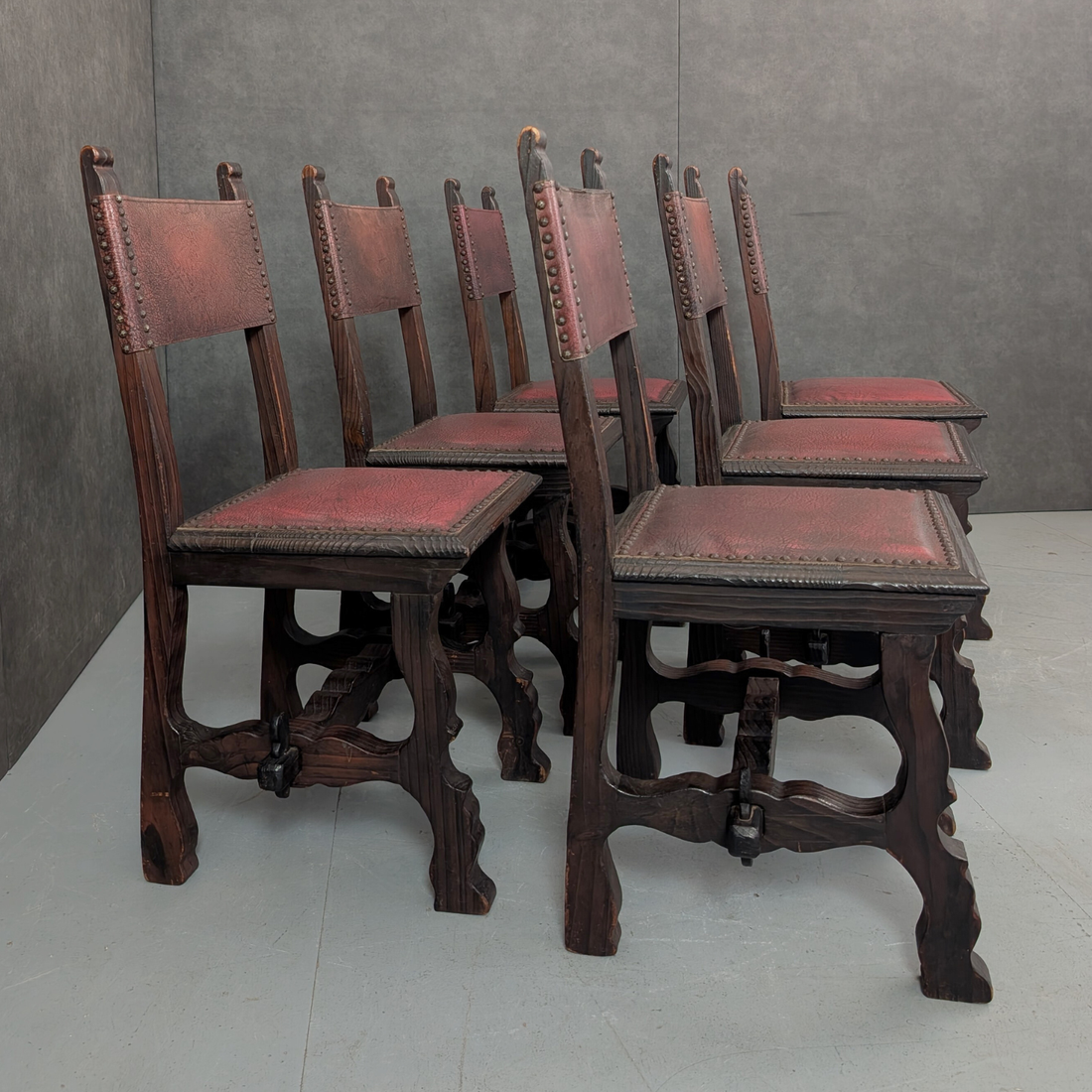 Spanish Dining Chairs Oxblood Leather