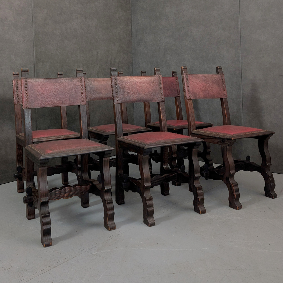 Spanish Dining Chairs Oxblood Leather