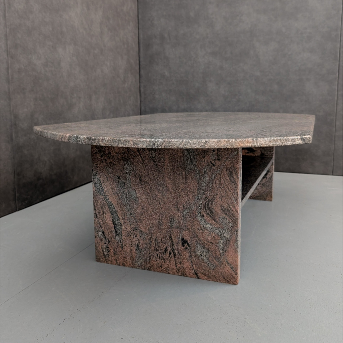 Late 1970s Italian Post Modern Coffee Table | Himalayan Multicolour Granite