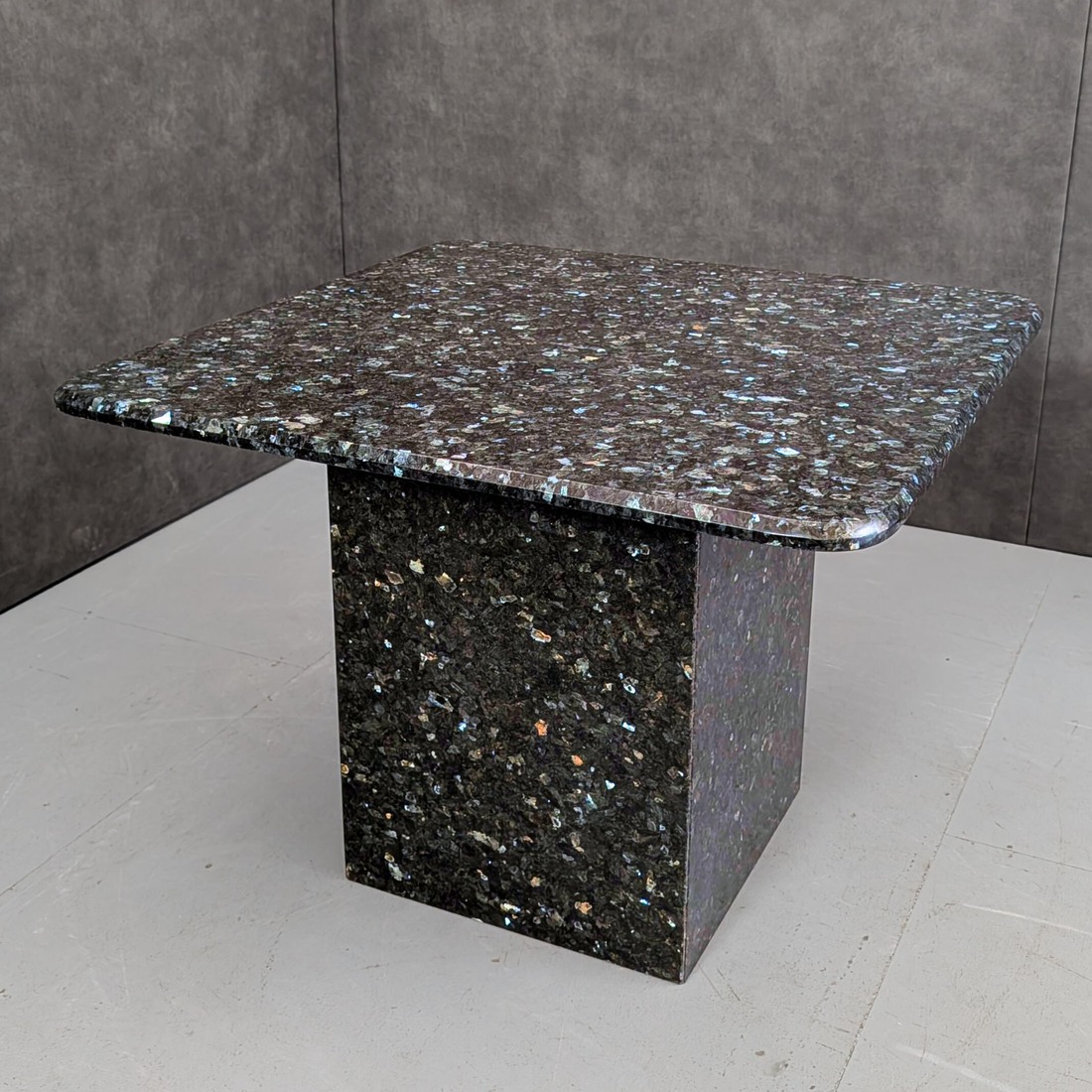 1980s Monolithic Blue Labrodite Granite Coffee Table