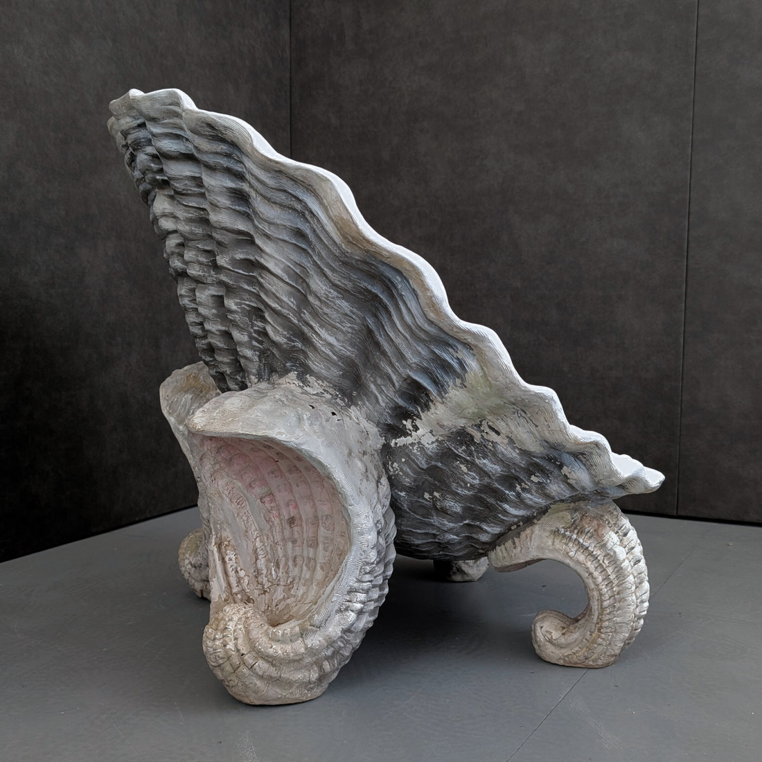 Rococo Revival Shell Grotto Chair 20th Century Composite and Fibreglass Natural Patina