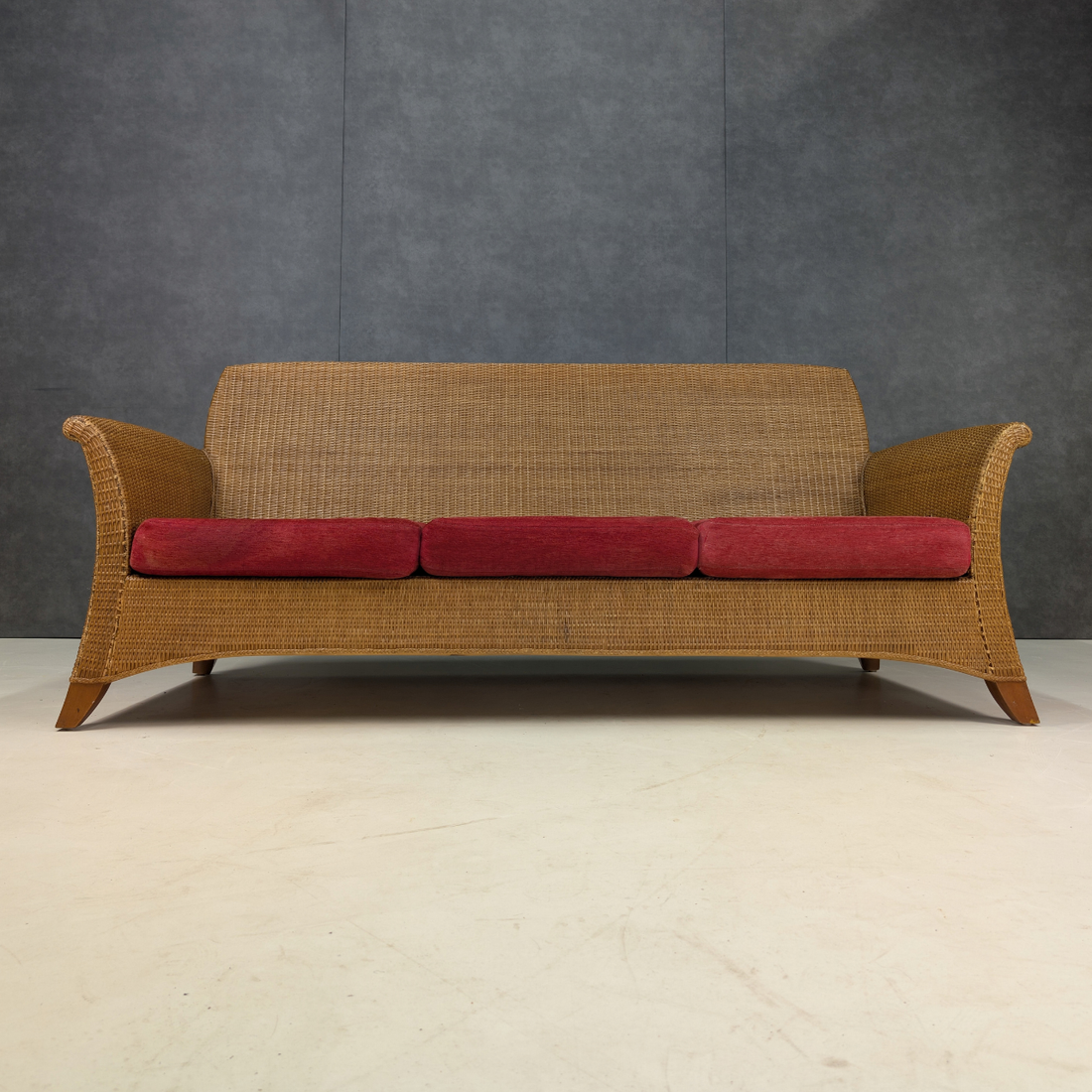 Vintage 1980s Rattan Three Piece Lounge Suite