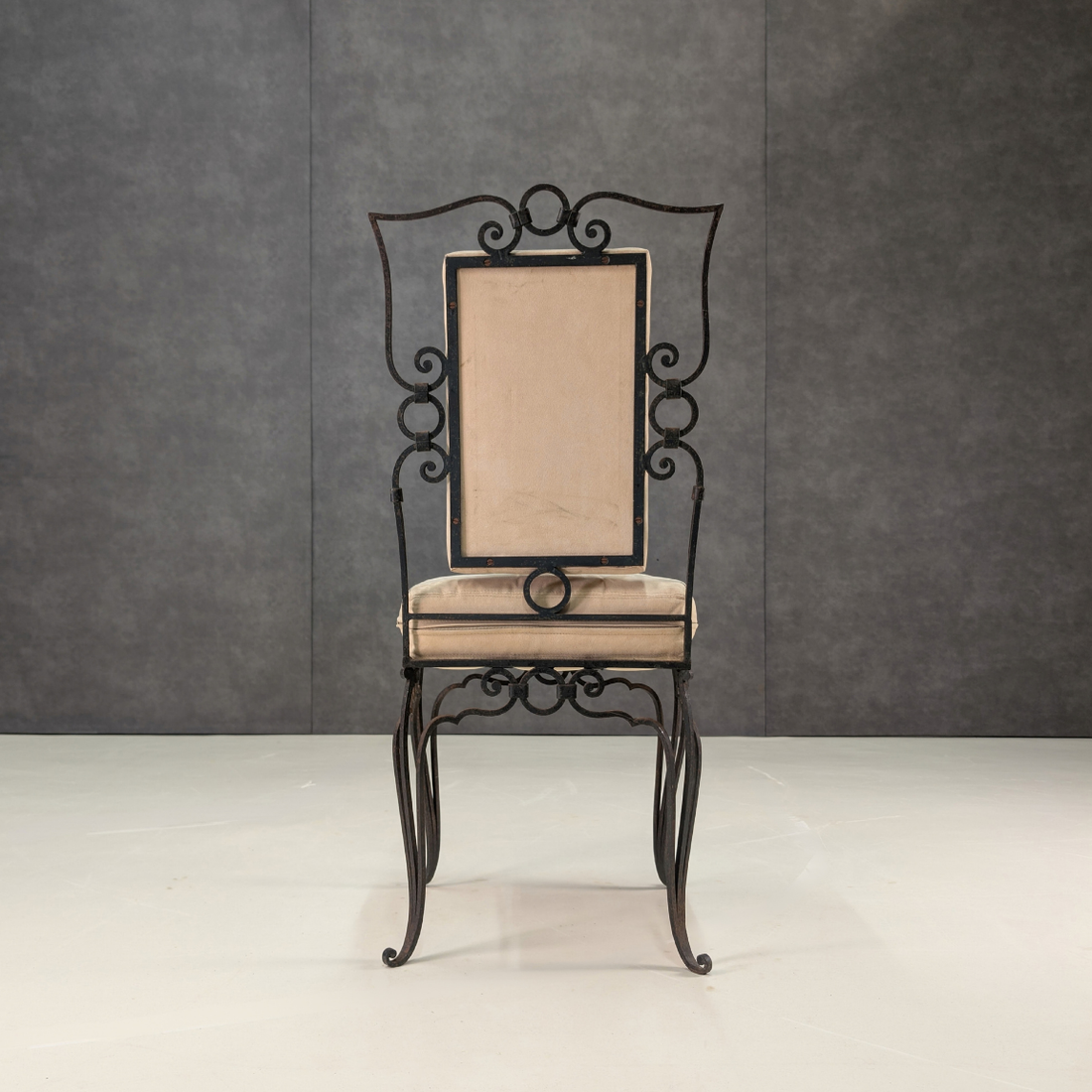 René Prou Six Piece French Art Deco Wrought Iron Dining Suite