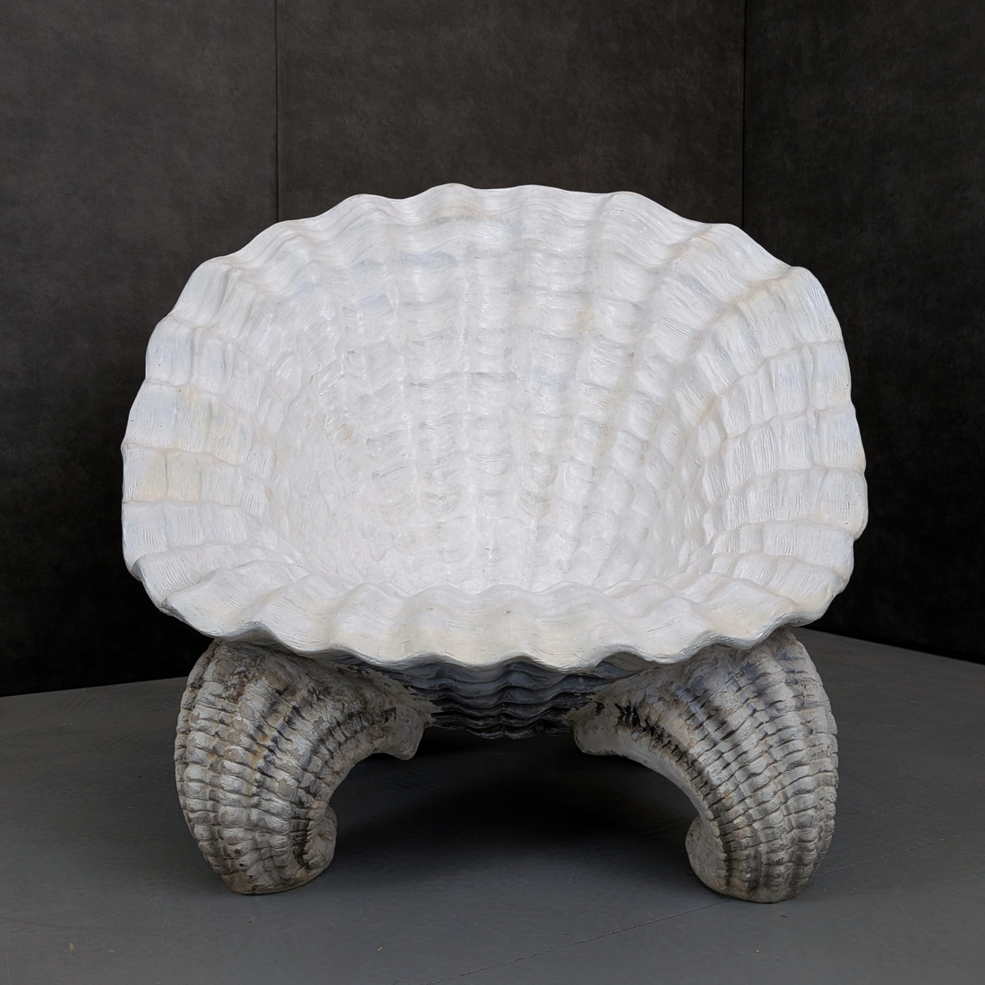 Rococo Revival Shell Grotto Chair 20th Century Composite and Fibreglass Natural Patina