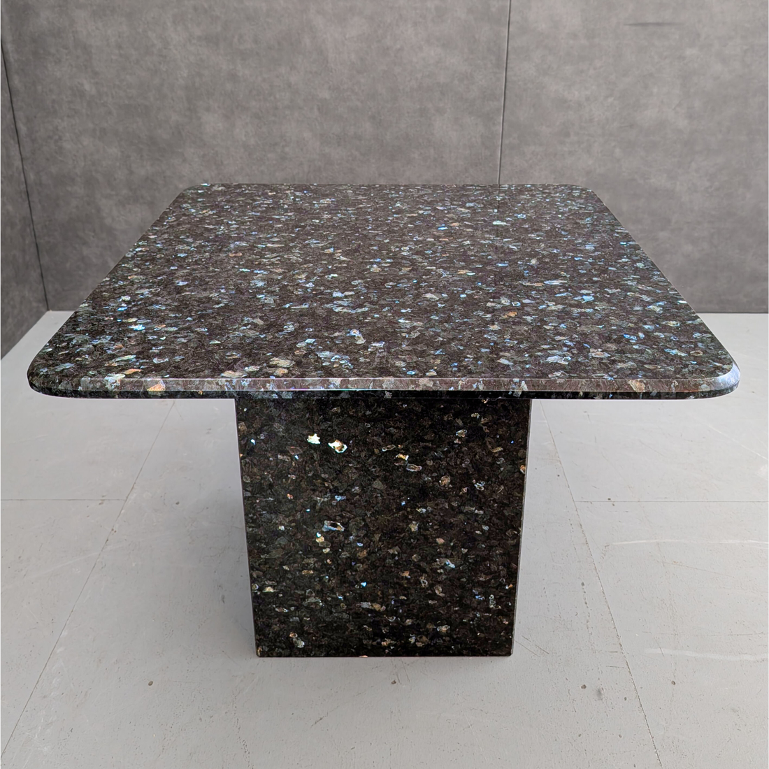 1980s Monolithic Blue Labrodite Granite Coffee Table