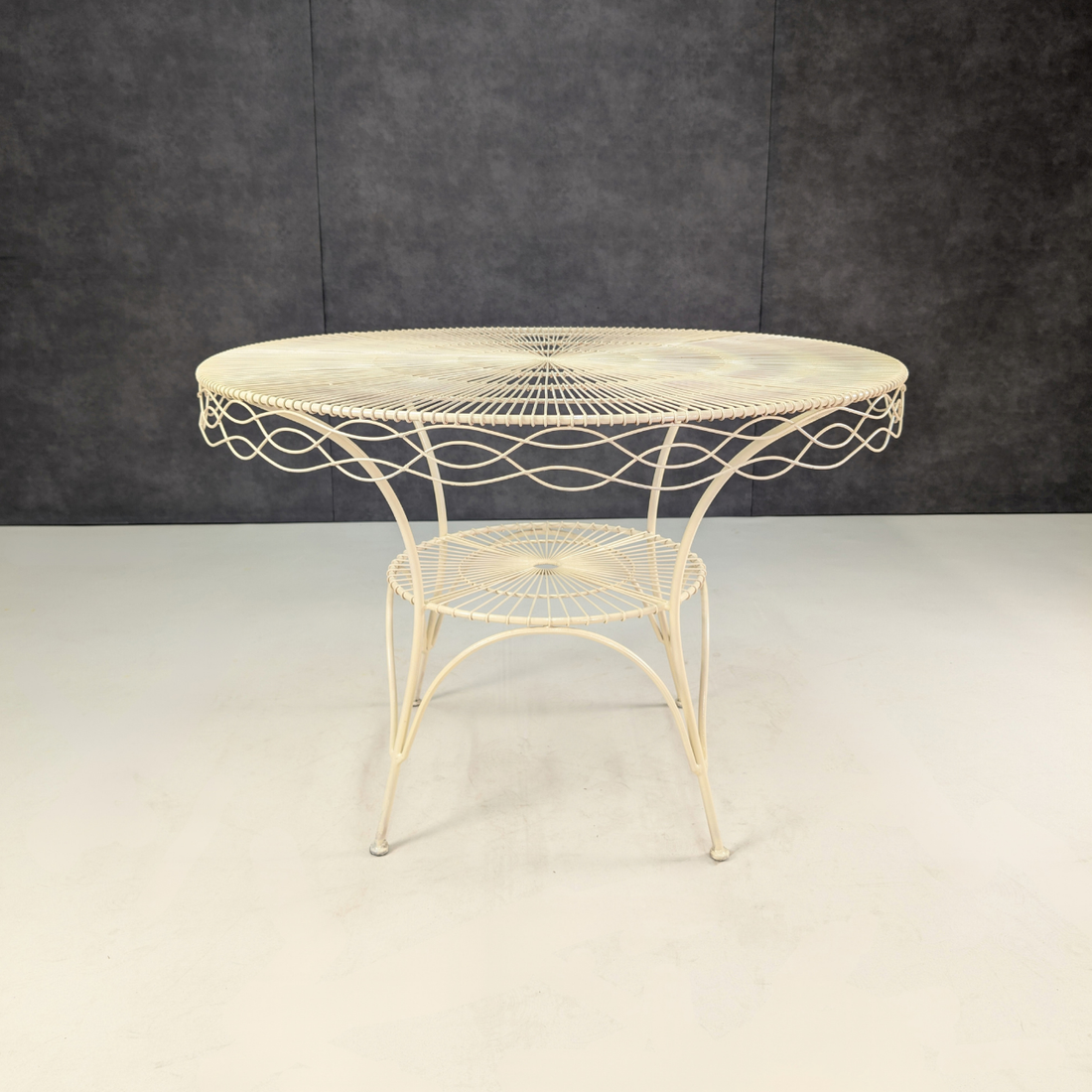Circa 1950s French Painted Metal Garden Table