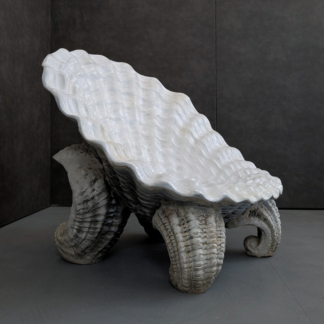 Rococo Revival Shell Grotto Chair 20th Century Composite and Fibreglass Natural Patina
