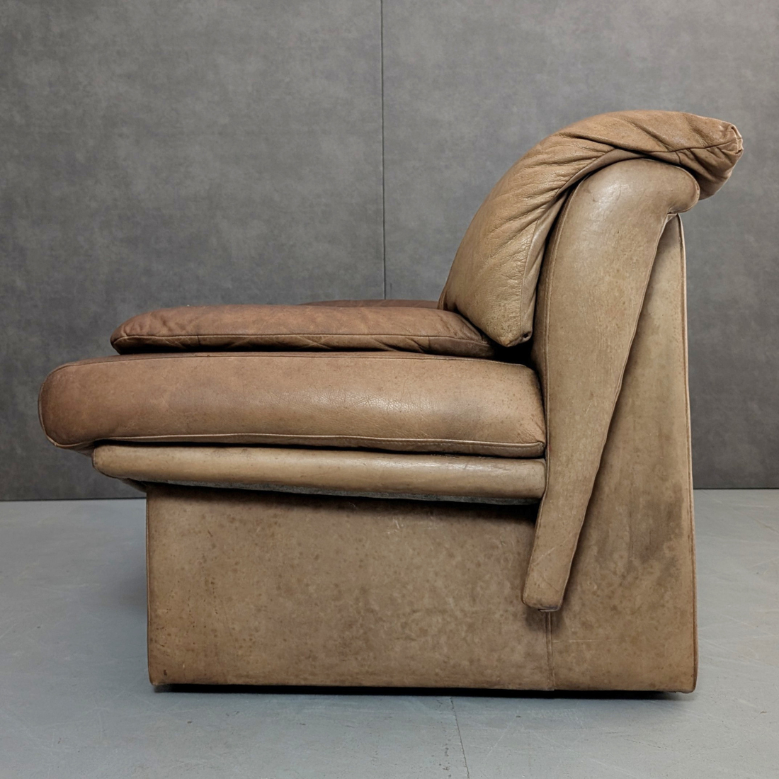 1980s Morgan Furniture Leather Lounge Armchair