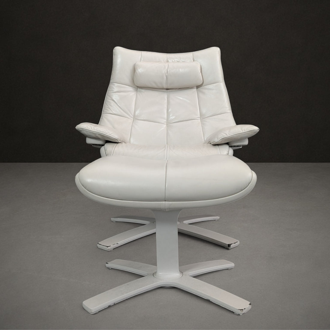 Natuzzi Italia Re Vive Quilted Reclining Armchair with Matching Ottoman