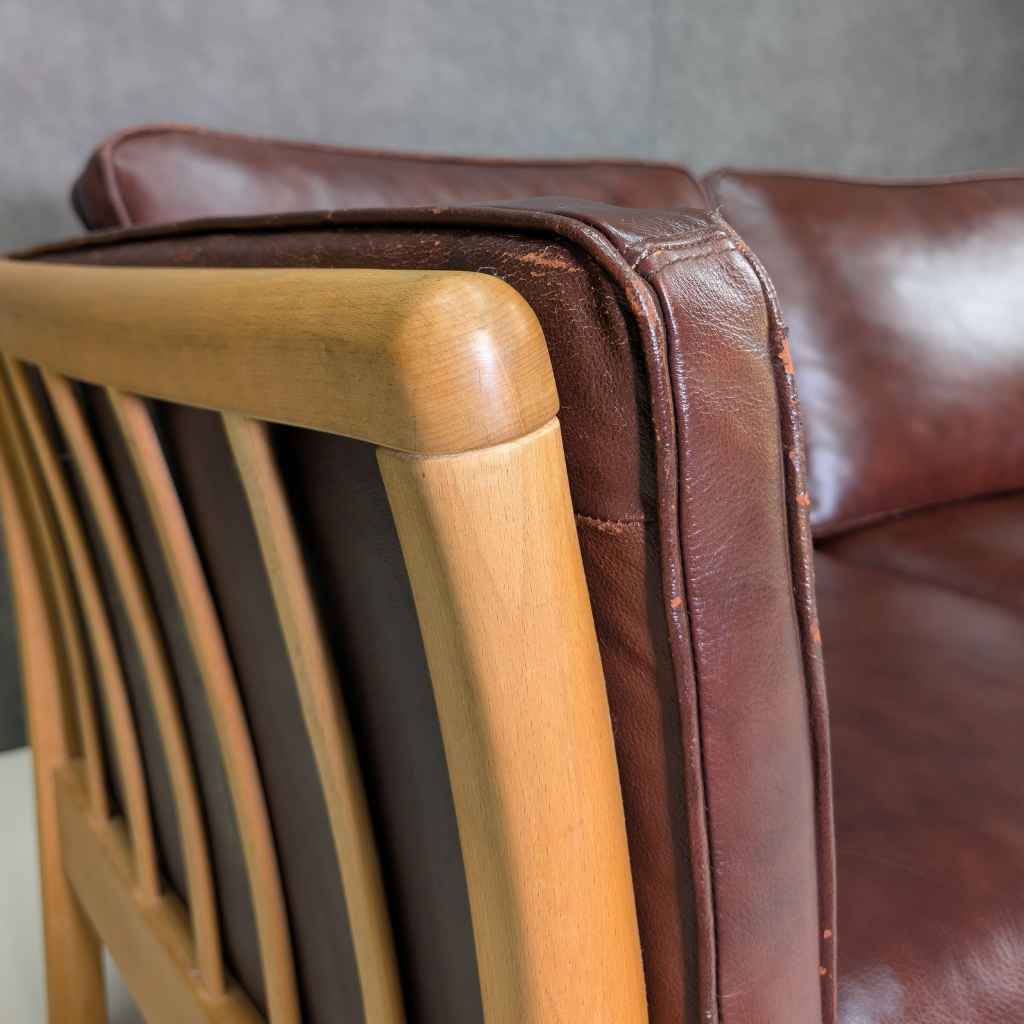 1960s Danish Stouby Oxblood Leather Sofa