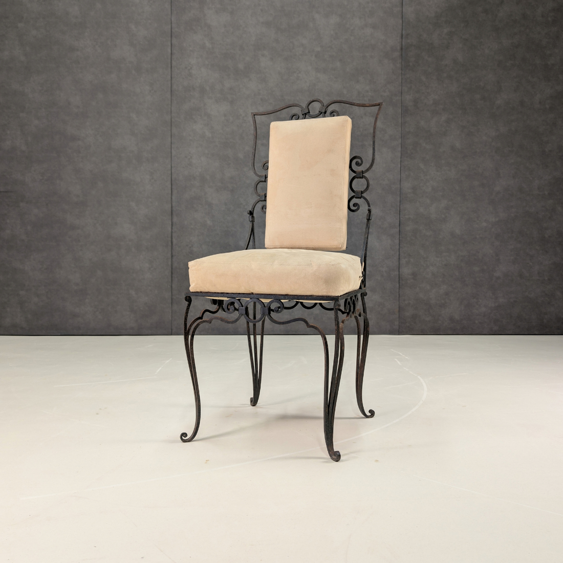 René Prou Six Piece French Art Deco Wrought Iron Dining Suite