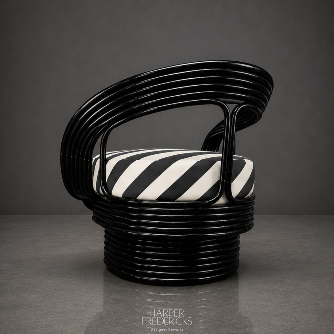 1980s Seven Strand Cane Lounge Suite in the Style of Giovanni Travasa