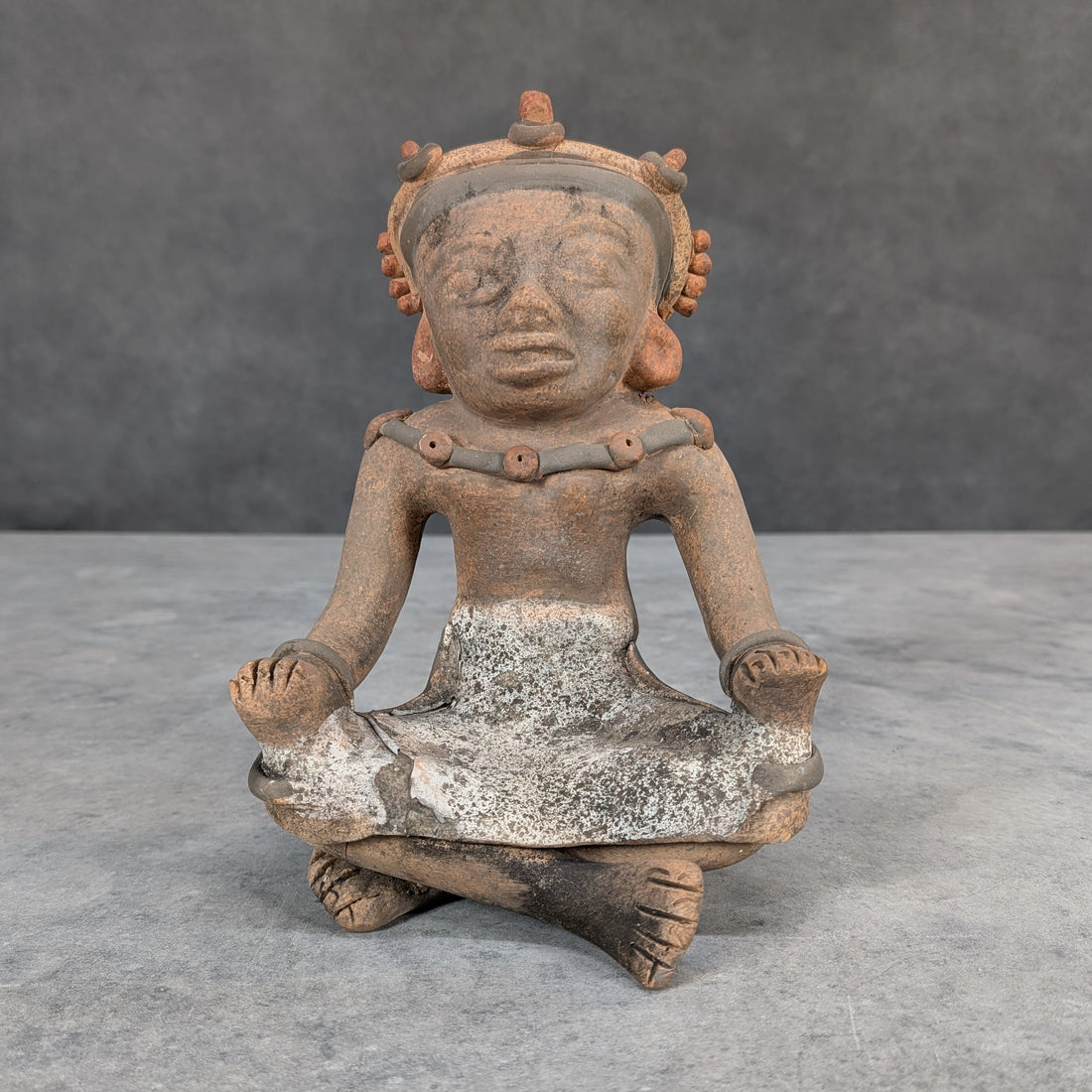 Terracotta Nayarit Style Seated Figure Sculpture