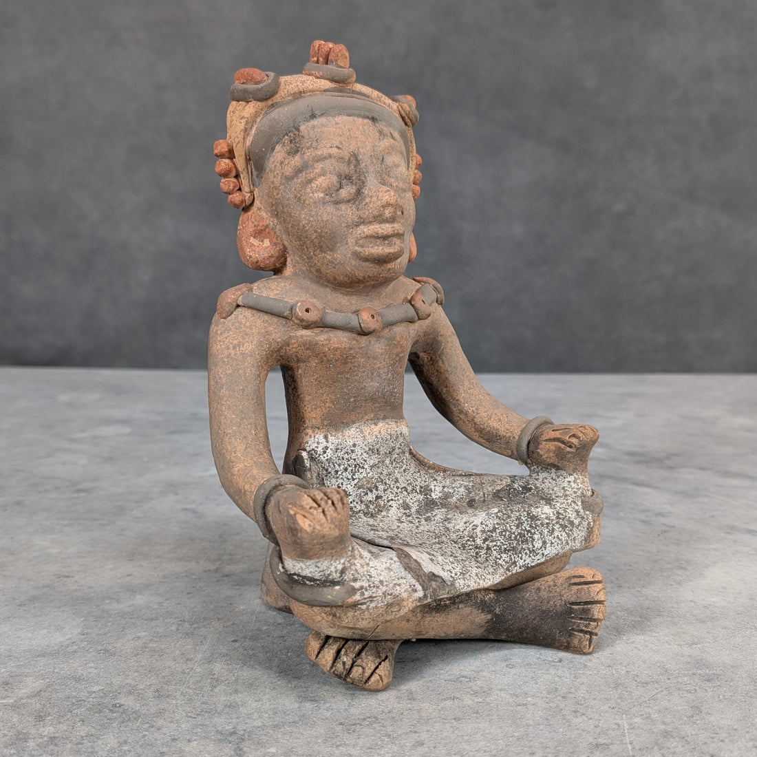 Terracotta Nayarit Style Seated Figure Sculpture