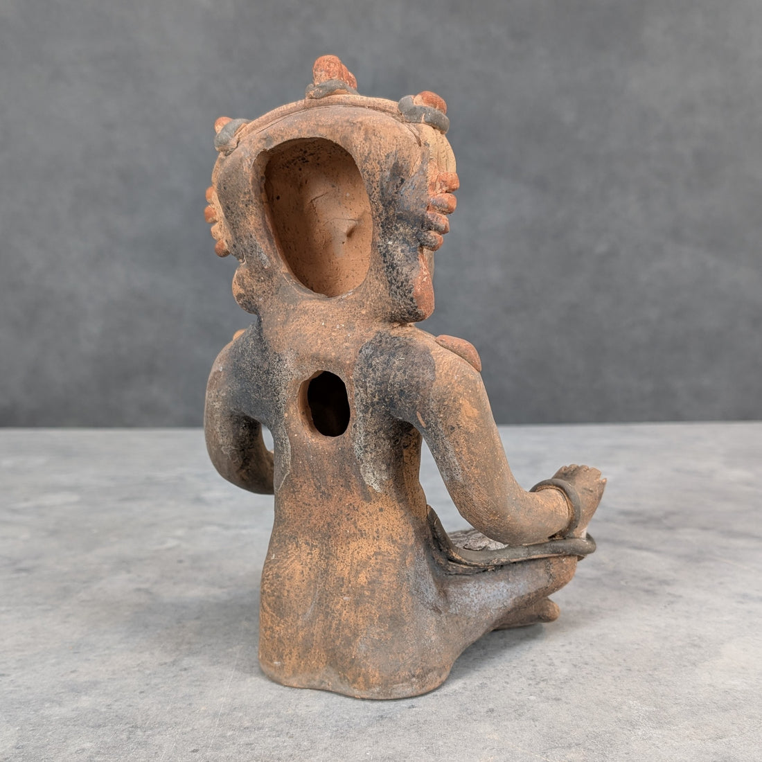Terracotta Nayarit Style Seated Figure Sculpture