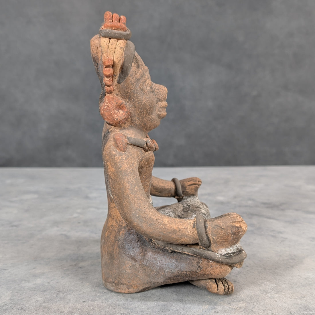 Terracotta Nayarit Style Seated Figure Sculpture