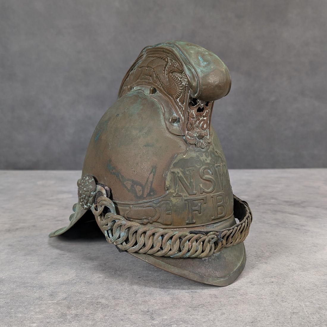 Brass Firefighters Helmet NSWFB Rider and Bell Sydney