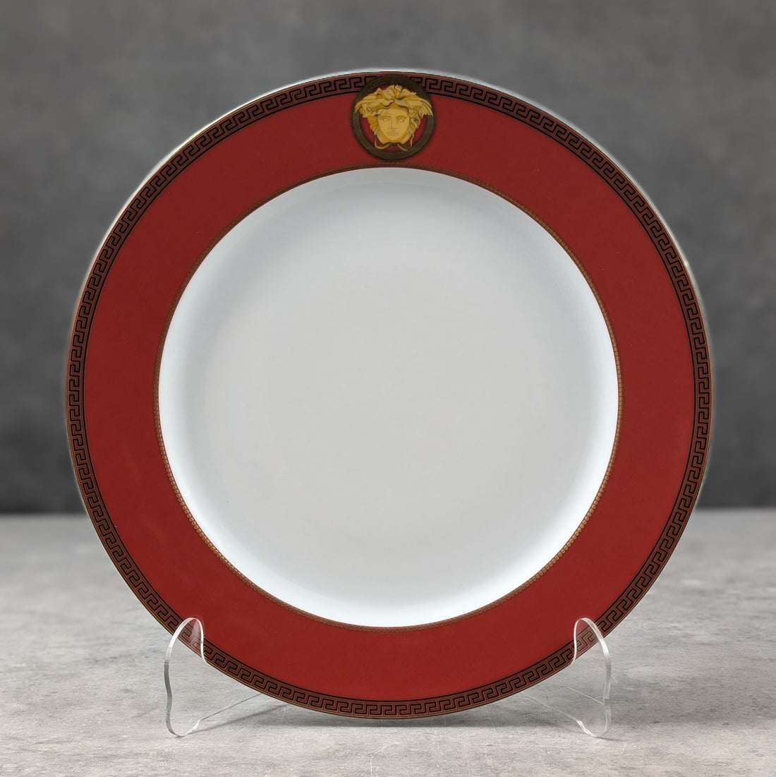 FOUR | Versace Rosenthal Dinner Plate | Porcelain and Gold Rim